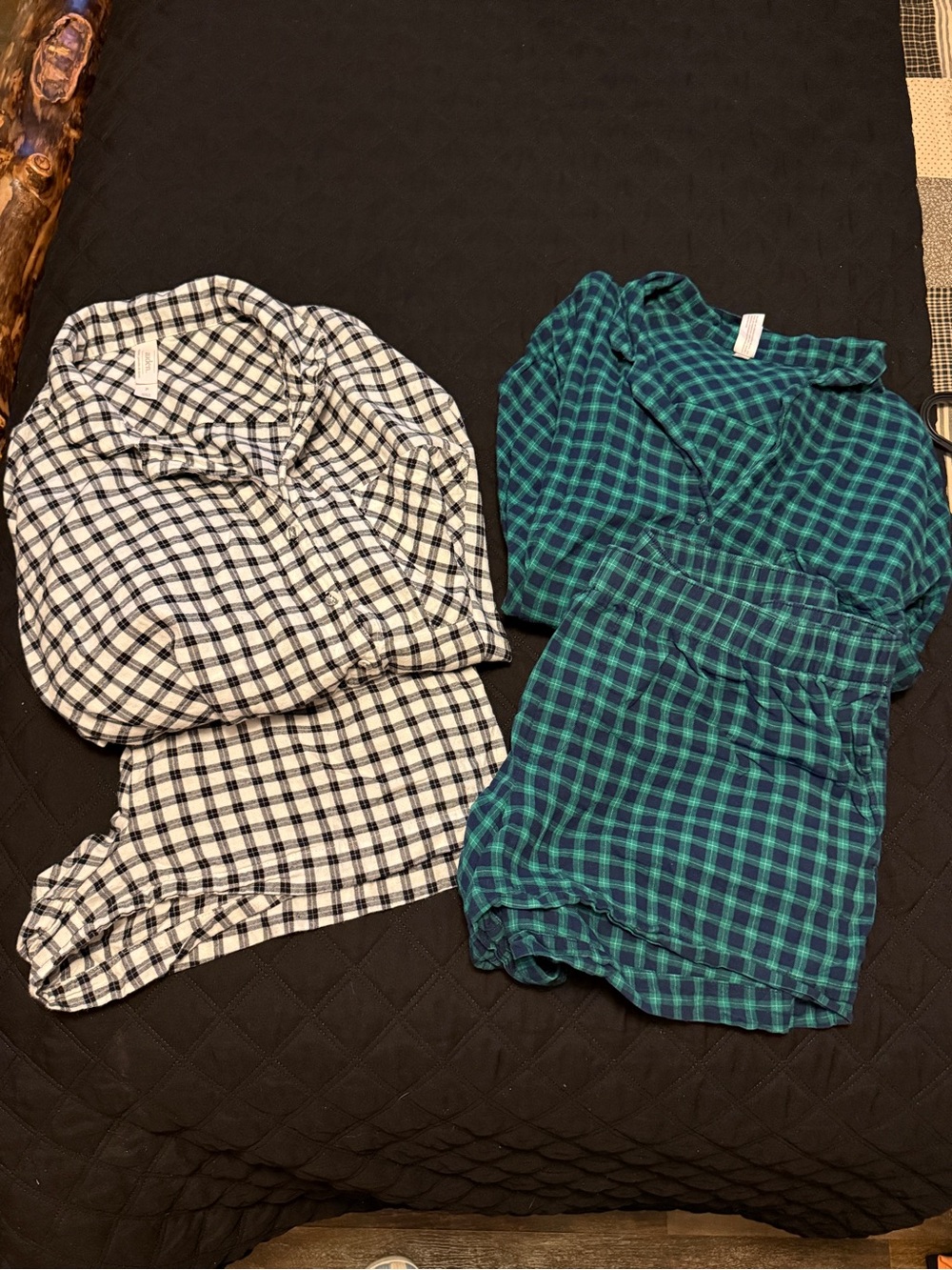 Auden 100% Cotton Button-Down Long Sleeve With Shorts PJ set